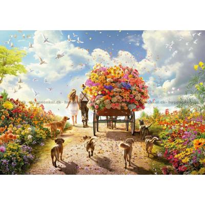 Billede af Bonito: En vogn fuld af blomster, 1000 brikker