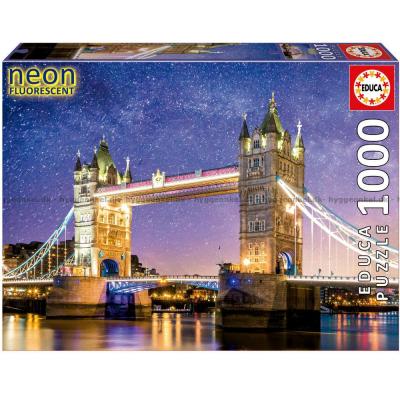 London: Tower Bridge - Lyser i mørke, 1000 brikker