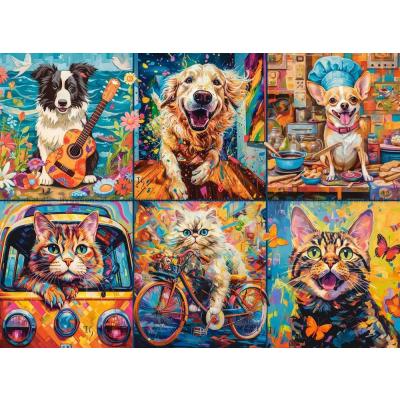 Billede af Collage: Hunde og katte, 2000 brikker