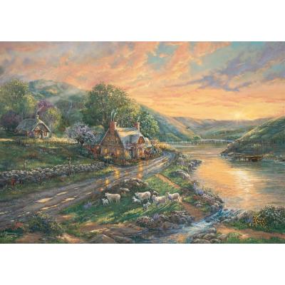 Billede af Kinkade: Daggry ved floden, 1000 brikker