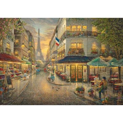 Billede af Kinkade: Cafe i Paris - Træpuslespil, 1000 brikker