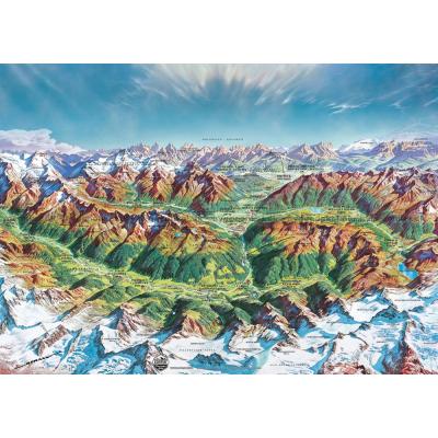 Billede af Kort over Alperne, 2000 brikker