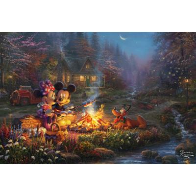 Billede af Disney: Kinkade - Mickey og Minnie ved bålet, 200 brikker