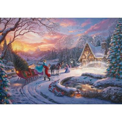 Billede af Disney: Kinkade - Askepot - Hjem til jul, 1000 brikker