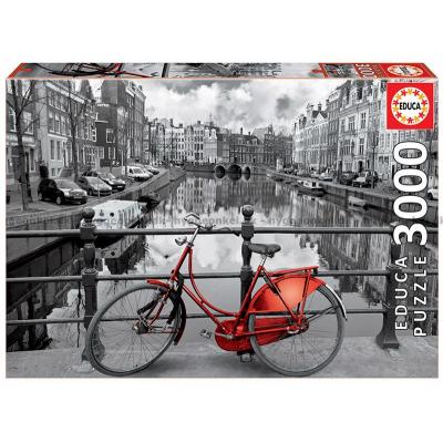 Amsterdam - i sort/hvid med farve, 3000 brikker