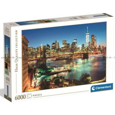 New York: Brooklyn Bridge ved aftentide, 6000 brikker