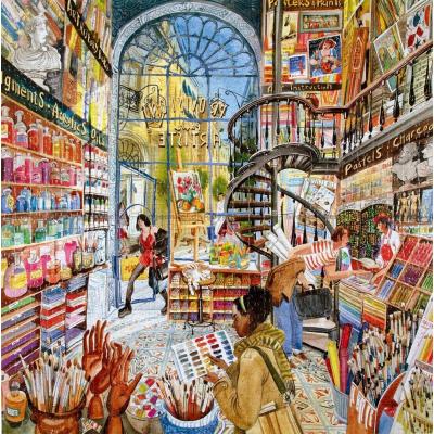 Billede af En farverig kunstbutik, 1000 brikker