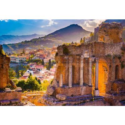 Italien: Det antikke teater i Taormina, 1000 brikker