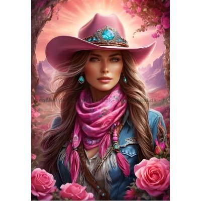 Billede af Cowgirl i solnedgangen, 1000 brikker