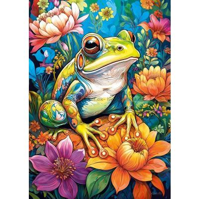 Billede af Kvæk blandt blomster, 1000 brikker