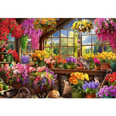 Blomsterdrømme i drivhuset, 1000 brikker