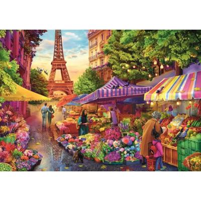 Billede af Markedsdag i hjertet af Paris, 1000 brikker