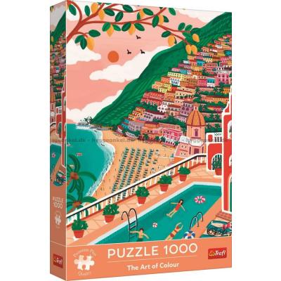 Farverige steder: Positano - Italien, 1000 brikker