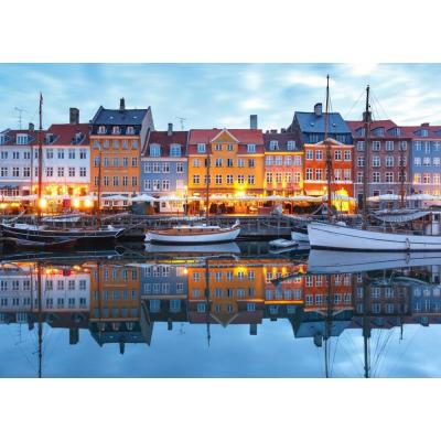 København: Nyhavns farver i skumringstid, 500 brikker