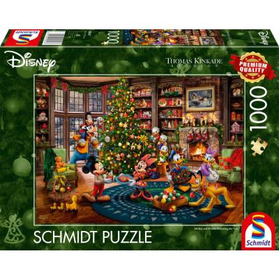 Disney: Kinkade - Mickey og Minnie pynter træet, 1000 brikker