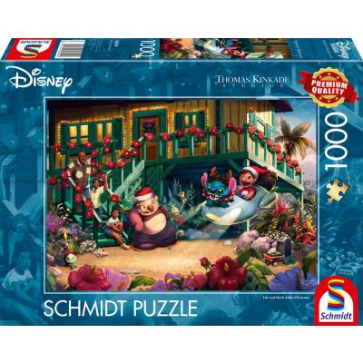 Disney: Kinkade - Lilo og Stitch Aloha jul, 1000 brikker