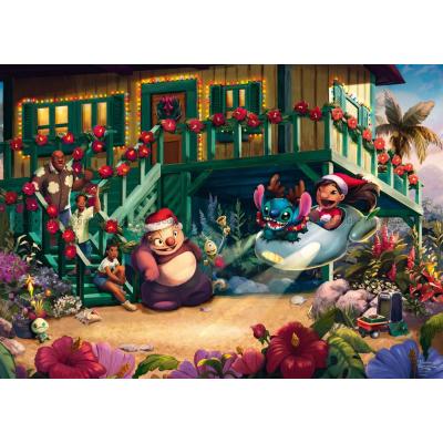 Billede af Disney: Kinkade - Lilo og Stitch Aloha jul, 1000 brikker