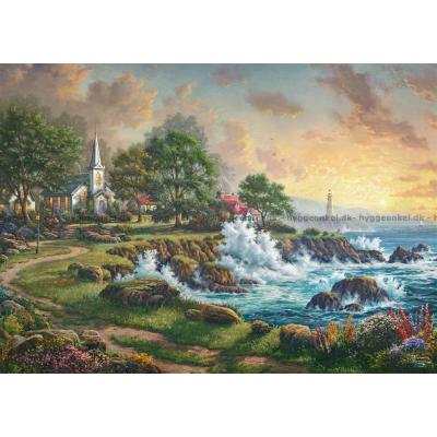 Billede af Kinkade: Bølgernes sang ved kysten, 1000 brikker