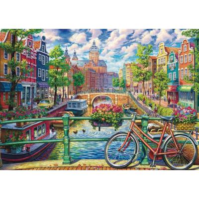 Billede af Holland: Kanal i Amsterdam, 1000 brikker