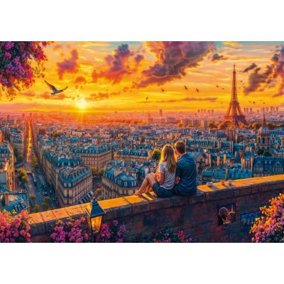 Billede af Når solen kysser Paris, 1000 brikker