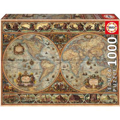 Zigic: Antikt kort over verden, 1000 brikker