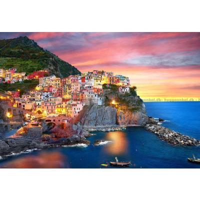 Billede af Italien: Manarola ved aftentide, 2000 brikker