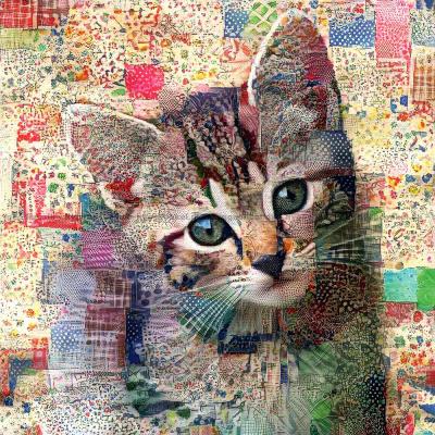 Billede af Katten omgivet af patchwork, 500 brikker
