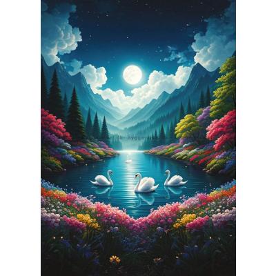 Svanesøen i måneskinnet, 500 brikker