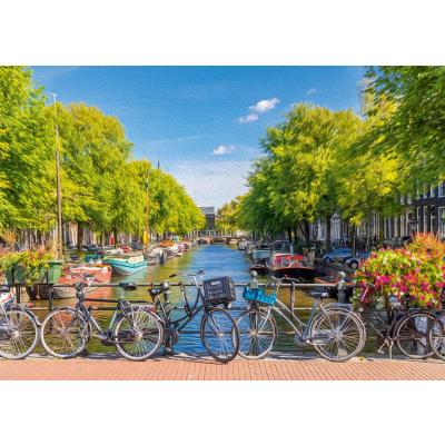 Amsterdam: Kanaler og cykler, 2000 brikker
