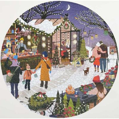 Billede af Det magiske julemarked - Rundt puslespil, 1000 brikker