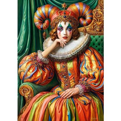 Billede af Farverig harlekin, 1000 brikker