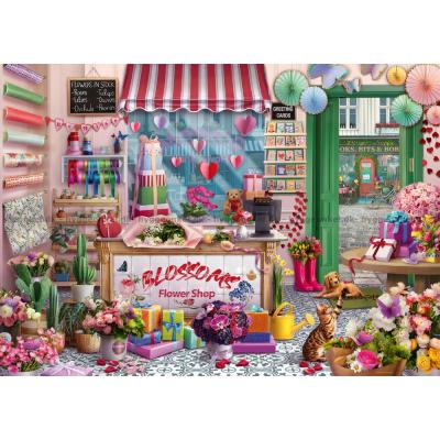 Billede af Blomsterbutik fyldt med farver, 1000 brikker