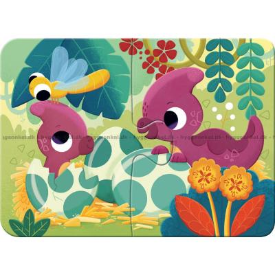 Billede af Glade dinosaurer, 4 i 1, 2 brikker