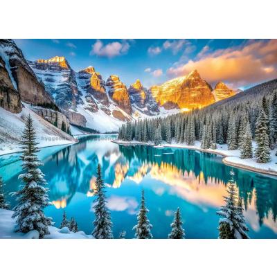 Billede af Canada: Lake Moraine ved vintertide, 1000 brikker