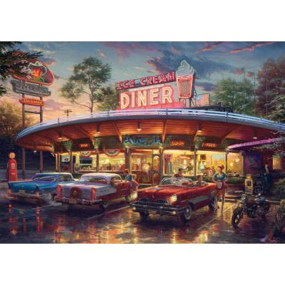 Billede af Cota: Bilerne parkeret foran diner, 1000 brikker