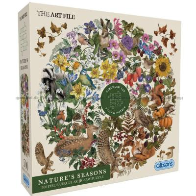 Årstiderne i skoven - Rundt puslespil, 500 brikker