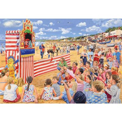 Billede af T. Mitchell: Familieudflugt til stranden, 4x500 brikker