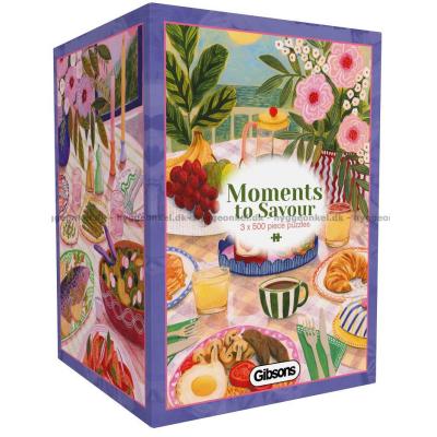 Blomster og delikatesser, 3x500 brikker