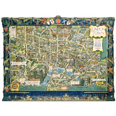 Billede af London: Kort over byen 1938, 1000 brikker