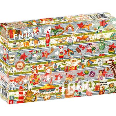 Farverigt legetøj, 1000 brikker