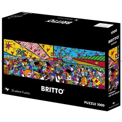 Britto: Farverig fest på stranden - Panorama, 1000 brikker
