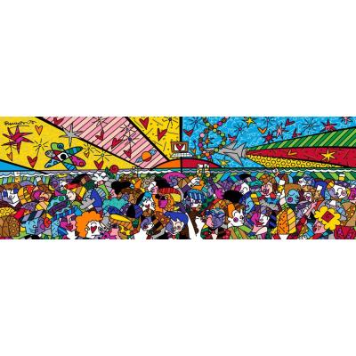 Billede af Britto: Farverig fest på stranden - Panorama, 1000 brikker