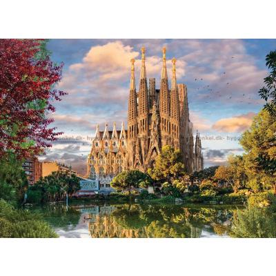 Billede af Barcelona: Aftenlys over byens katedral, 1000 brikker