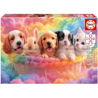 Dyrevenner i regnbuens farver, 300 brikker