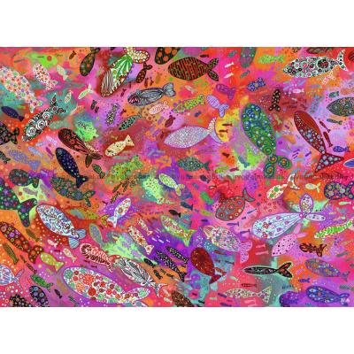 Billede af Fiskefest i pink, 500 brikker