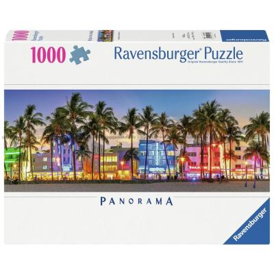 Aftenliv på strandpromenaden - Panorama, 1000 brikker