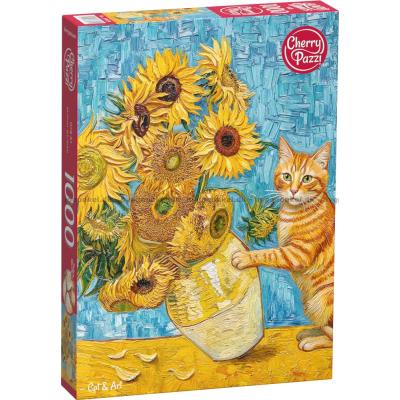 Solskin og striber med inspiration fra Van Gogh, 1000 brikker