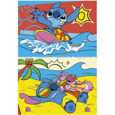 Billede af Disney: Stitch - Strandlivet, 2x48 brikker