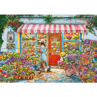 Billede af Sommer ved blomsterbutikken, 1000 brikker