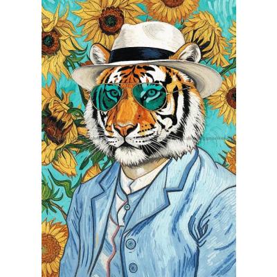 Billede af Kunstneriske dyr: Solsikker og striber, 500 brikker